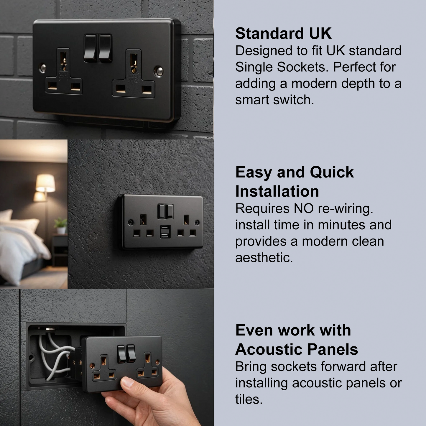 2-Gang Socket Spacer- Double Back Box Extender for Tiled & Panelled Walls